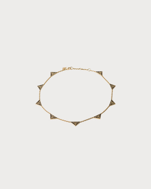 PRADA 1IC081 Enameled Metal Necklace | 普拉達 頸鏈 (金色)