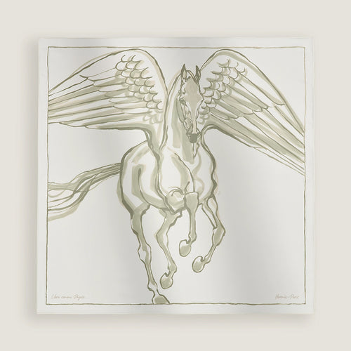 HERMES Libre Comme Pegase Scarf 90 | Hermès silk scarf (white)