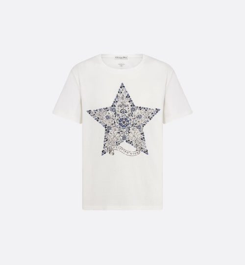CHRISTIAN DIOR Embroidered T-Shirt Cotton(White)