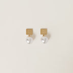 MIU MIU Metal and Synthetic Pearl Earrings | 繆繆 珍珠耳環 (金色)