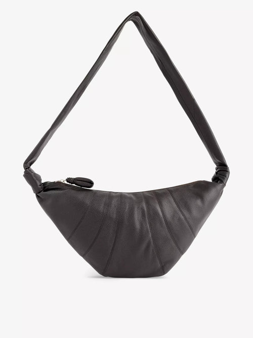 LEMAIRE Men's Croissant Medium Leather Cross-Body Bag | Men's Handbag (Dark Brown)