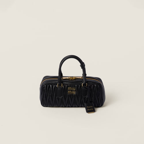 MIU MIU Matelasse Nappa Leather Bag | 繆繆 手袋 (Black)