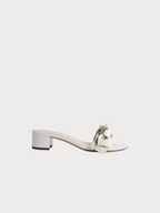 CHRISTIAN DIOR J'Adior Heeled Slide Embroidered Cotton(2 Colors)