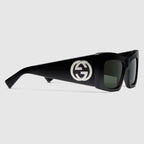 GUCCI Square Frame Sunglasses Acetate(Noir)