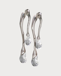 ALEXIS BITTAR Lucite Silver Front Back Double Drop Earring(2 Colors)