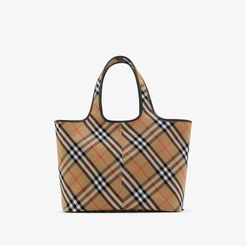 BURBERRY Medium Check Tote Sand | 博柏利 手提袋 (中碼/啡色)