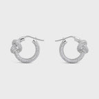 CELINE Knot Sparkle Hoops | 賽琳 耳環 (銀色)