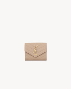 YSL SAINT LAURENT Cassandre Matelasse Compact Tri Fold Wallet | 聖羅蘭 銀包 (黑色)