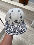 MIU MIU Printed Cotton Baseball Cap | Miu Miu Baseball Cap (Blue and White)
