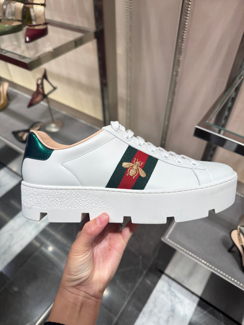 GUCCI Ace Bee Platform Sneaker | Gucci Sneakers (White)