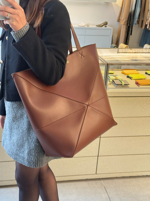 LOEWE Puzzle Fold Tote XL Brownie | 羅意威 手提袋 (加大碼/啡色)