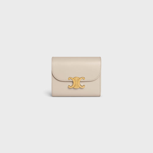 CELINE Small Wallet Triomphe Shiny Calfskin | Celine cowhide Arc de Triomphe wallet (multi-color)