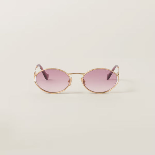 MIU MIU Logo Sunglasses Pink Beg Shaded Lenses(粉米漸層鏡片)