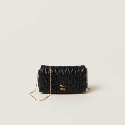 MIU MIU Matelasse Nappa Leather Mini-Bag | 繆繆 手袋 (黑色)