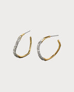 ALEXIS BITTAR Two Tone Pave Hoop Earring | Earrings (Multicolor)