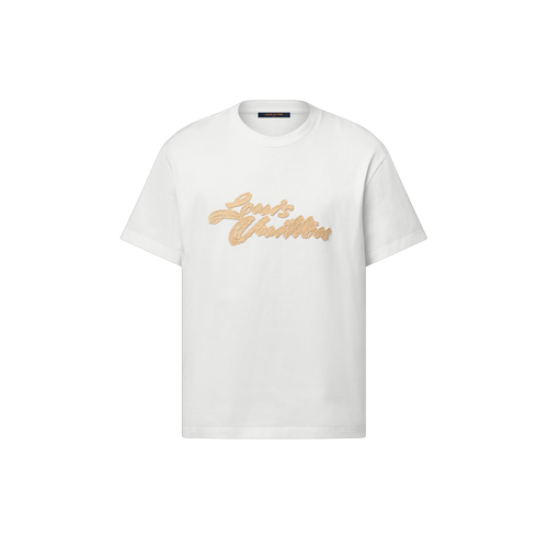 LOUIS VUITTON 1AHW92 Embroidered Signature T-Shirt Cotton(2 Colors)