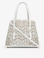 ALAIA Mina Wave 25 Laser - Cut Leather Top - Handle Bag Blanc Optique | 手袋 (白色) - LondonKelly 英國名牌代購
