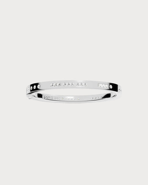 APM MONACO AB4604OX BONHEUR Morse Code Bangle | 摩斯密碼手鐲 (銀色) - LondonKelly 英國名牌代購