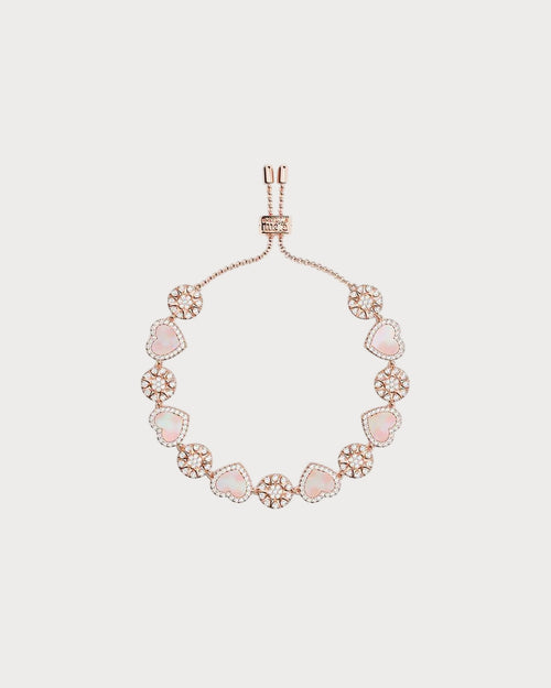 APM MONACO PB4381XNAC Pink Nacre Heart & Dot Adjustable bracelet | 粉色珍珠母愛心點點可調手鏈 (玫瑰金) - LondonKelly 英國名牌代購