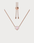 APM MONACO PC5795XNAC Pink Nacre Heart Adjustable Necklace18k Rose Gold Plated | 粉色珍珠母心形可調式頸鏈 (玫瑰金) - LondonKelly 英國名牌代購