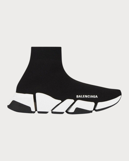 BALENCIAGA (W) Speed 2.0 Recycled Knit Trainers With Bicolor Sole(Black) - LONDONKELLY 英國名牌代購