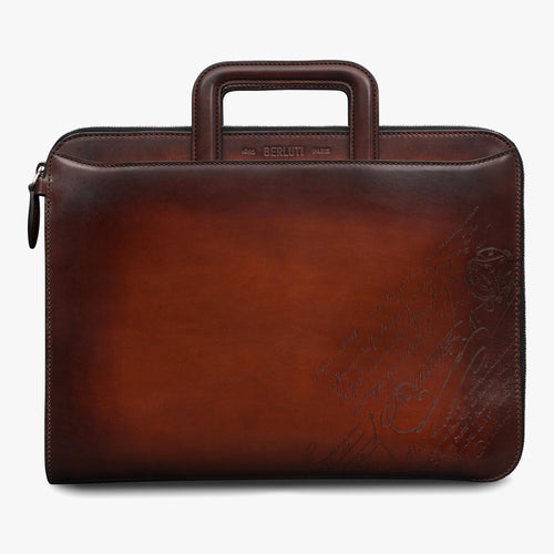 BERLUTI Lift II Scritto Leather Briefcase | 伯魯提 公事包 (啡色) - LondonKelly 英國名牌代購