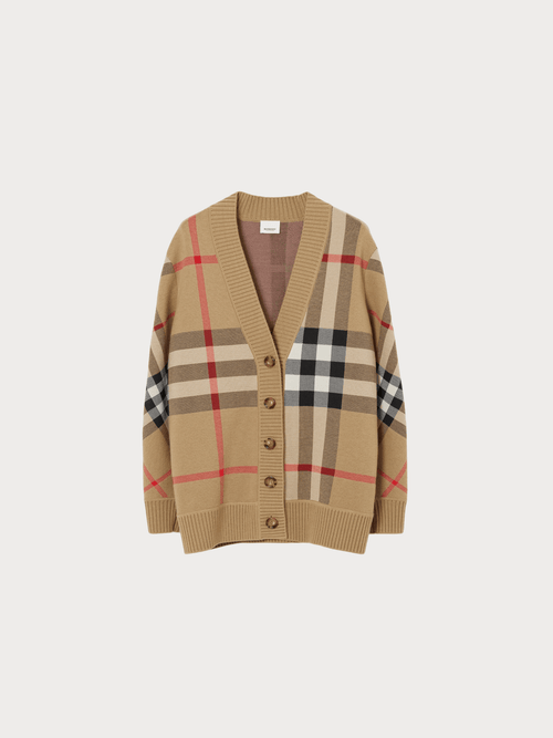 BURBERRY Check Wool Blend Cardigan(Beige) - LONDONKELLY 英國名牌代購