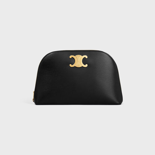 CELINE Pouch Triomphe In Shiny Calfskin | 賽琳 化妝袋 (黑色) - LondonKelly 英國名牌代購