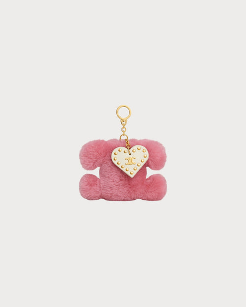 CELINE Triomphe Pom - Pom Keyring With Heart In Shearling | 賽琳 鎖匙扣 (粉紅色) - LondonKelly 英國名牌代購