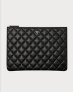 CHANEL AP4021 Classic Zipped Pouch Grained Shiny Calfskin | 香奈兒 文件袋 (黑色) - LONDONKELLY 英國名牌代購