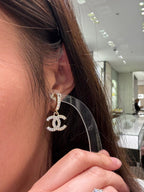CHANEL CC Crystal Loop Earrings(Light Gold) - LONDONKELLY 英國名牌代購