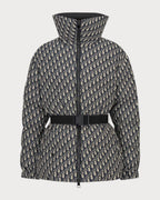 CHRISTIAN DIOR DIORALPS Puffer Jacket with Belt Oblique Jacquard(Blue) - LONDONKELLY 英國名牌代購