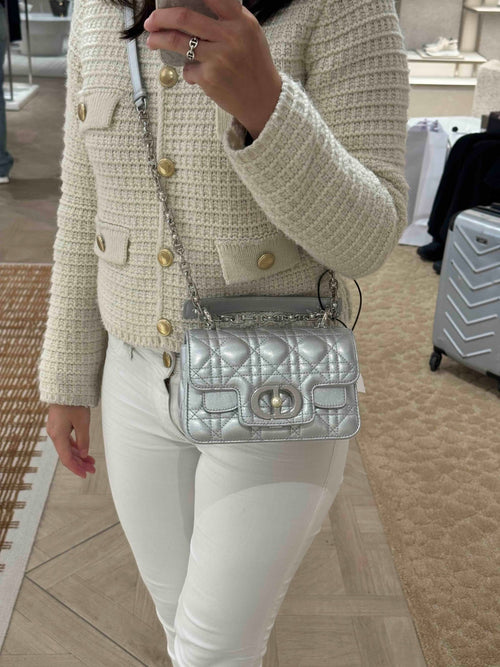 CHRISTIAN DIOR Mini Dior Jolie Top Handle Bag(Silver) - LONDONKELLY 英國名牌代購