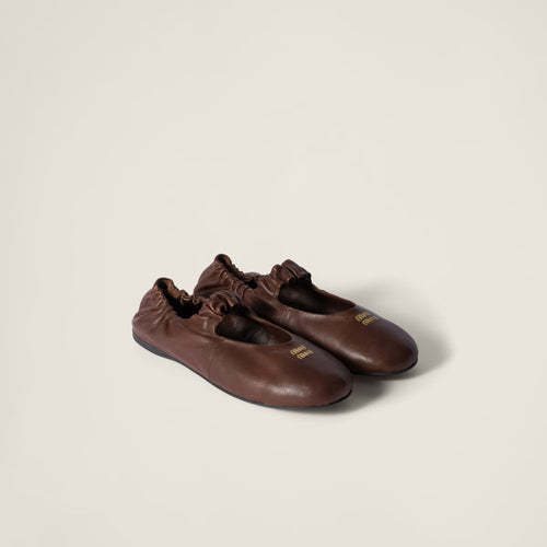 MIU MIU Ruches Nappa Leather Ballerinas(2 Colors)