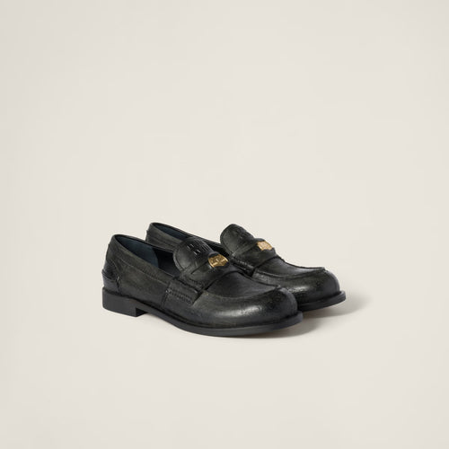 MIU MIU Calfskin Penny Loafers(2 Colors)