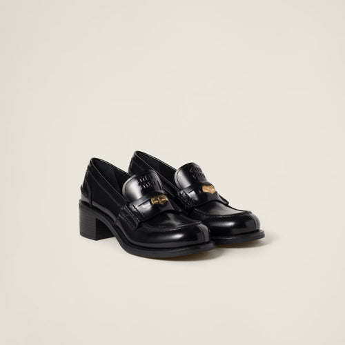 MIUMIU Brushed Leather Loafers(2 Colors)