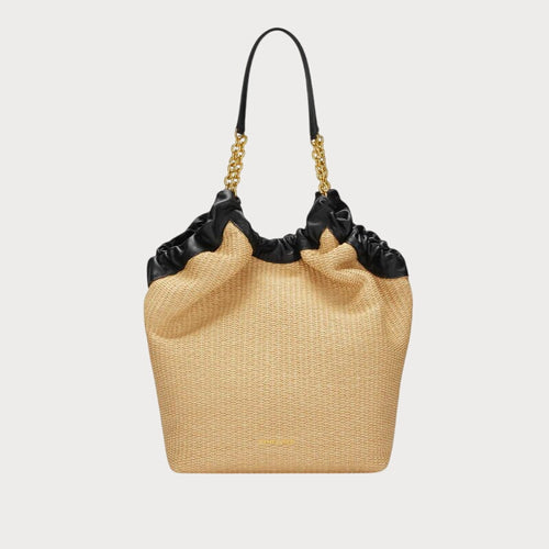 DEMELLIER The Miami Warm Raffia Black Smooth | 草編袋 (啡色) - LondonKelly 英國名牌代購