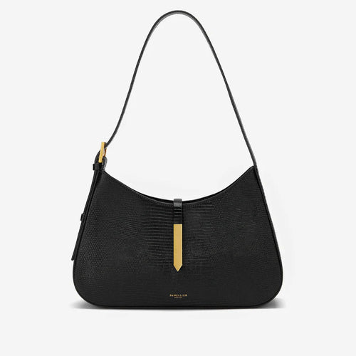 DEMELLIER The Tokyo Black Lizard - Effect | 腋下袋 (黑色) - LondonKelly 英國名牌代購