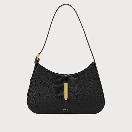 DEMELLIER The Tokyo Black Lizard - Effect | 腋下袋 (黑色) - LondonKelly 英國名牌代購