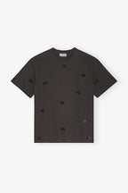 GANNI Black Cotton Rhinestone T-shirt | 短袖T裇 (黑色) - LondonKelly 英國名牌代購