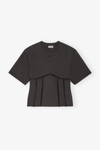 GANNI Black Cotton Tie Back T-shirt | 短袖上衣 (黑色) - LondonKelly 英國名牌代購
