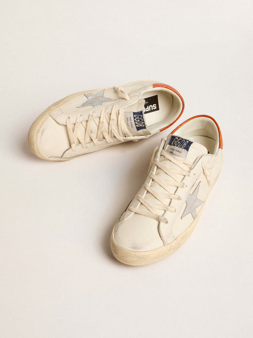 GOLDEN GOOSE Super - Star LTD with silver leather star and croc - print leather heel tab | 黃金鵝 Super - Star LTD 搭配銀色皮革星星與鱷魚紋皮革後跟標籤(白色) - LondonKelly 英國名牌代購