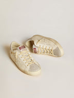 GOLDEN GOOSE Women’s Super - Star LTD in white leather with Swarovski micro - crystal inserts | 黃金鵝 女款 Super - Star LTD 白色皮革款,搭配施華洛世奇微水晶鑲嵌(白色) - LondonKelly 英國名牌代購
