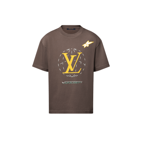 LOUIS VUITTON 1AHCL6 Washed Embellished Cotton T-Shirt | 路易威登 男仕上衣 (啡色) - LondonKelly 英國名牌代購