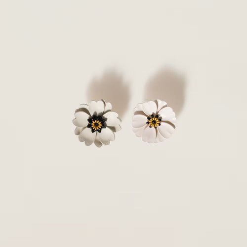 MIU MIU Metal and Leather Earrings | 繆繆 耳環 (白色) - LondonKelly 英國名牌代購