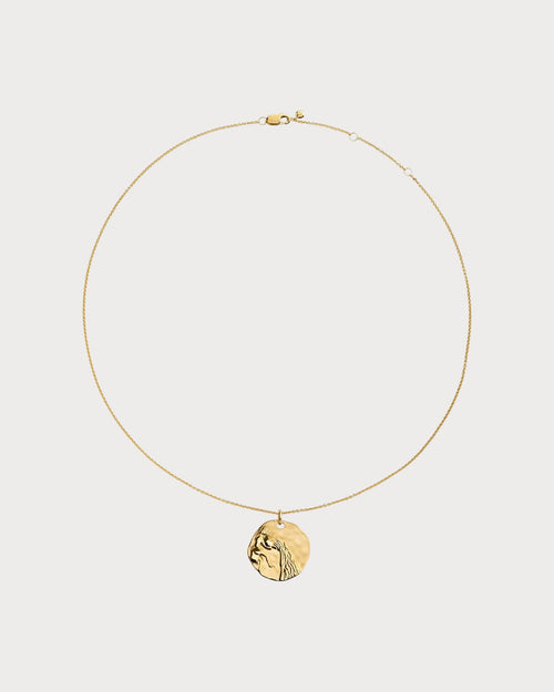 MONICA VINADER Aquarius Zodiac 18ct Yellow Gold Vermeil Pendant Necklace | 頸鏈 (金色) - LondonKelly 英國名牌代購