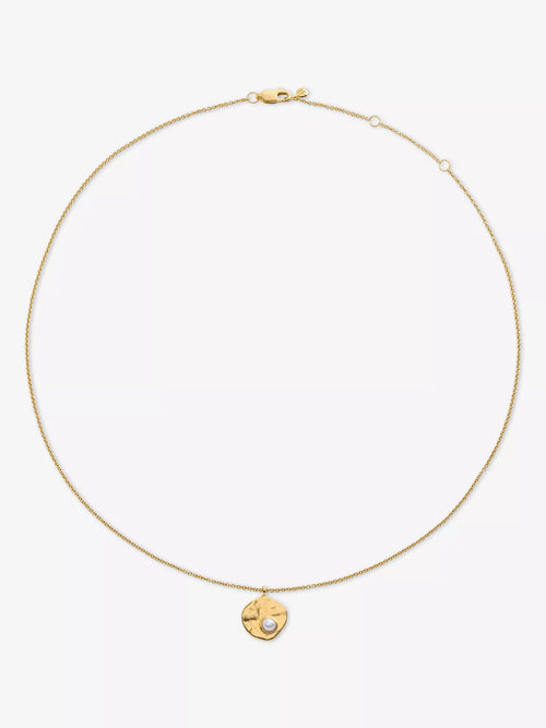 MONICA VINADER Capri 18ct Yellow Gold Vermeil and Pearl Disc Necklace | 頸鏈 (金色) - LondonKelly 英國名牌代購