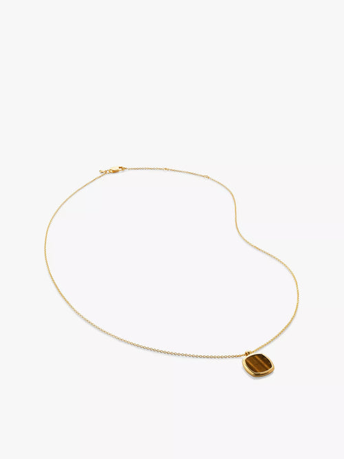 MONICA VINADER Delphi Tiger’s Eye Gold Vermeil Pendant Necklace | 頸鏈 (金色) - LondonKelly 英國名牌代購