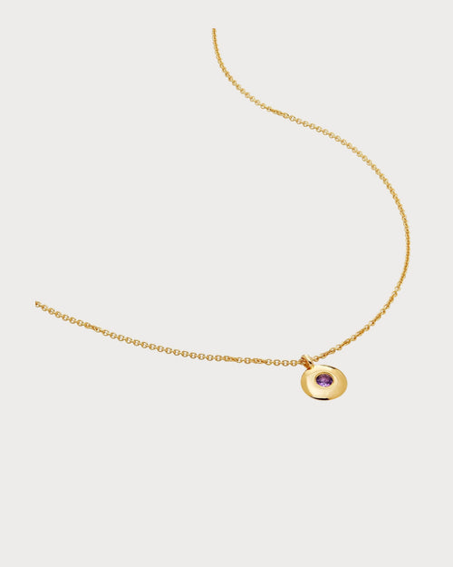 MONICA VINADER February Birthstone 18ct Yellow Gold - Plated Vermeil Sterling - Silver and Amethyst Pendant Necklace | 頸鏈 (金色) - LondonKelly 英國名牌代購