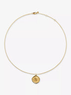 MONICA VINADER Initial S Stamp 18ct Yellow Gold Vermeil Necklace | 頸鏈 (金色) - LondonKelly 英國名牌代購
